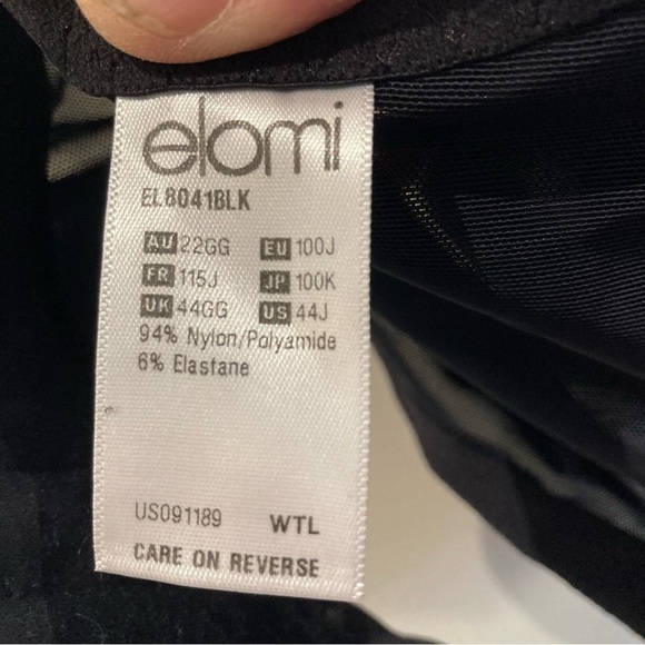 ELOMI Sz 44GG Energise Unpadded Underwire  J-Hook Adjustable Strap Eye Hook Bra - Picture 10 of 11